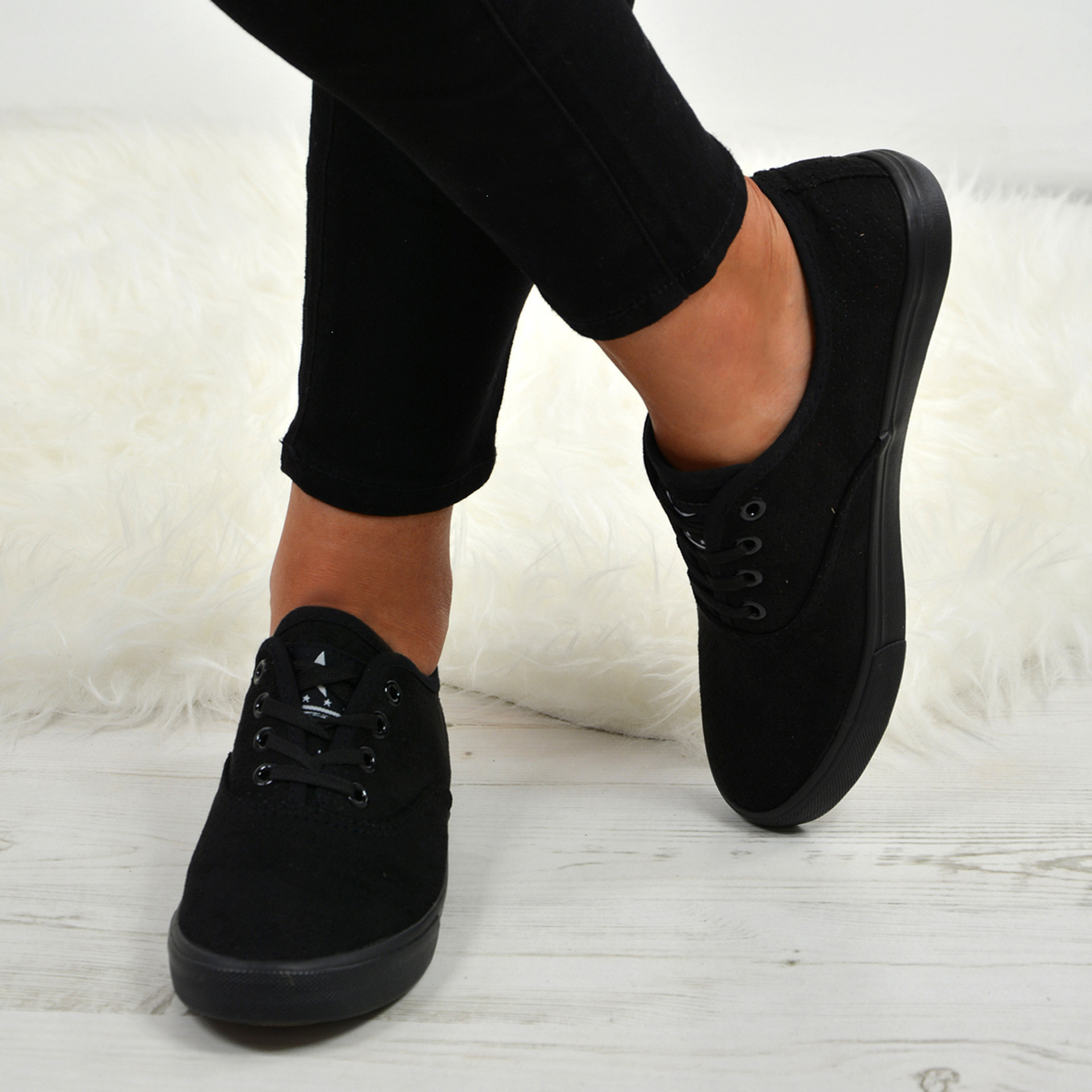 Ximena Black Lace Up Trainers