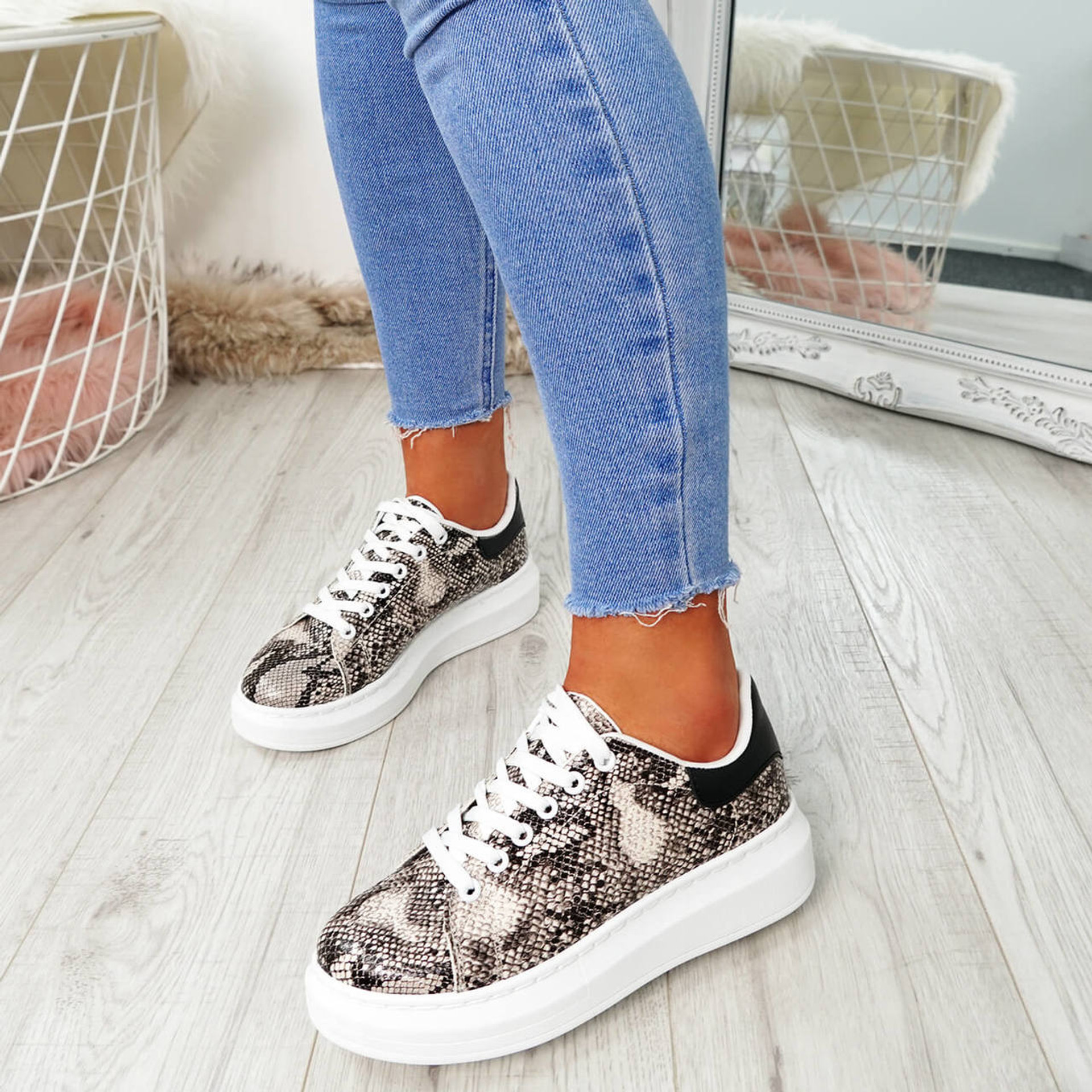 Picma Snake Lace Up Trainers