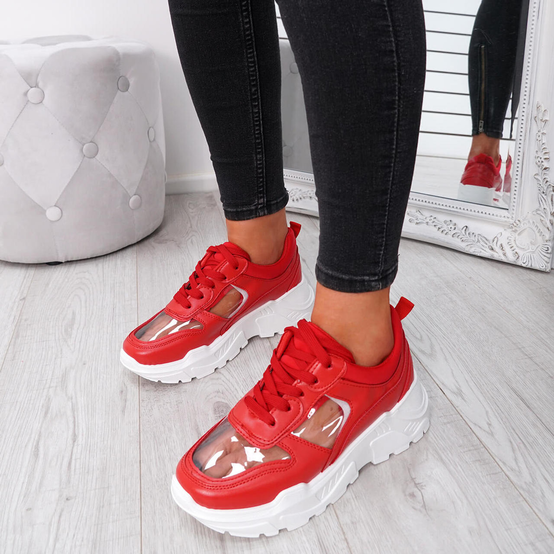 Boppa Red Transparent Trainers