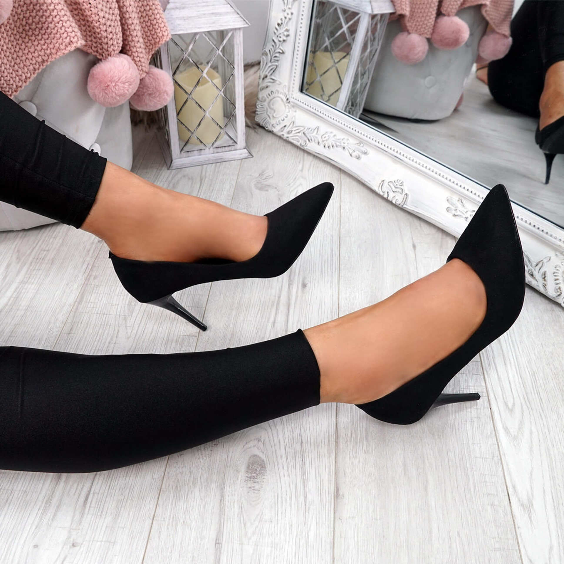 Amazon.com | Castamere Womens Sky High Heels Inner Platform Sexy Pumps  Slip-on Stilettos 12CM Heel Office Dress Black Suede Shoes 5 M US | Pumps