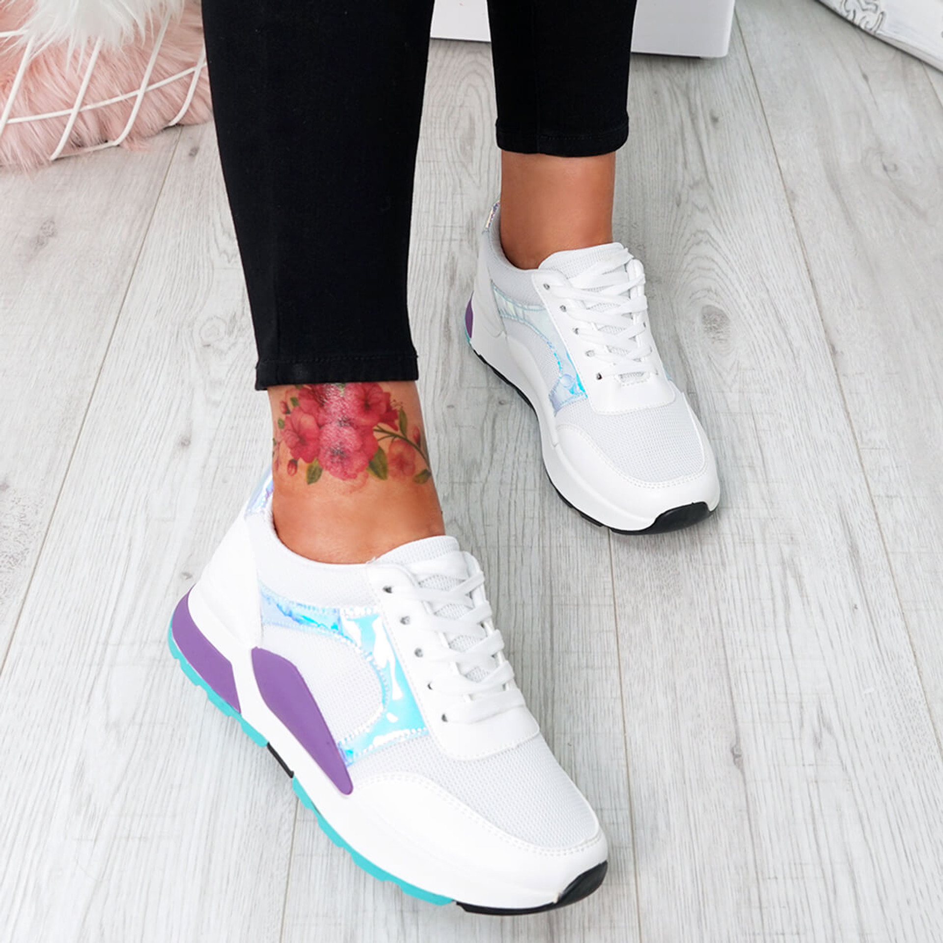 Jarre White Lace Up Trainers