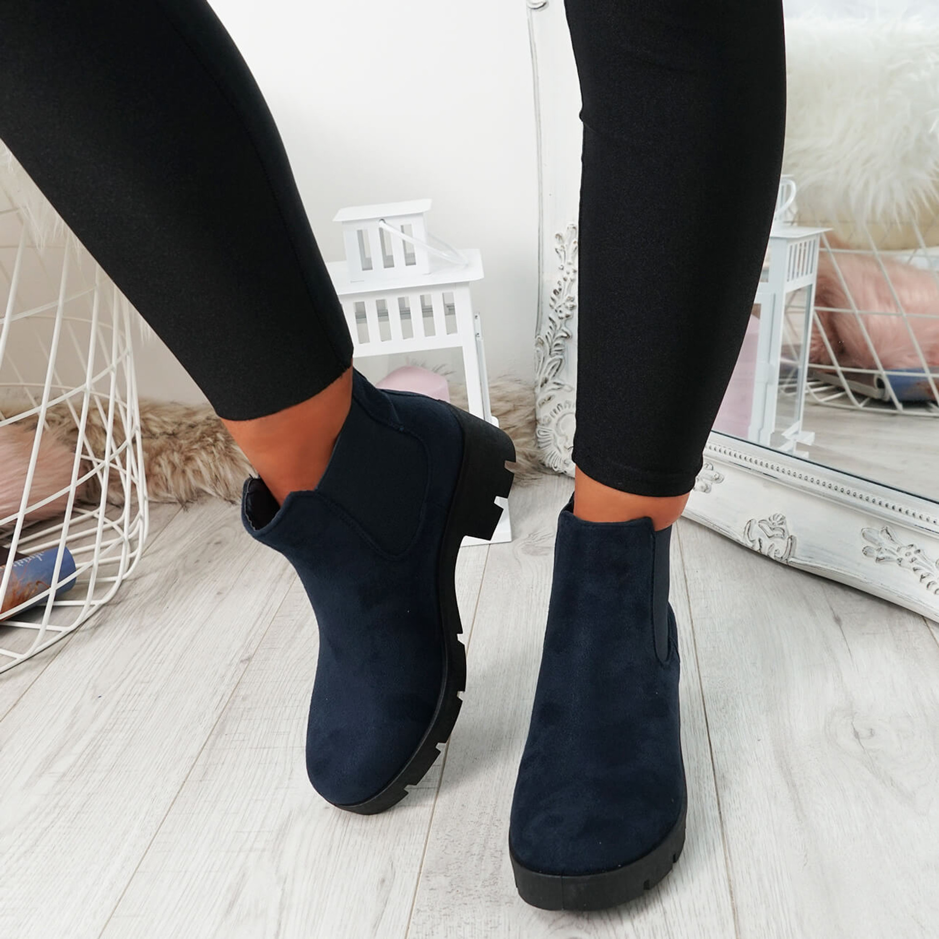 Forya Blue Chelsea Ankle Boots