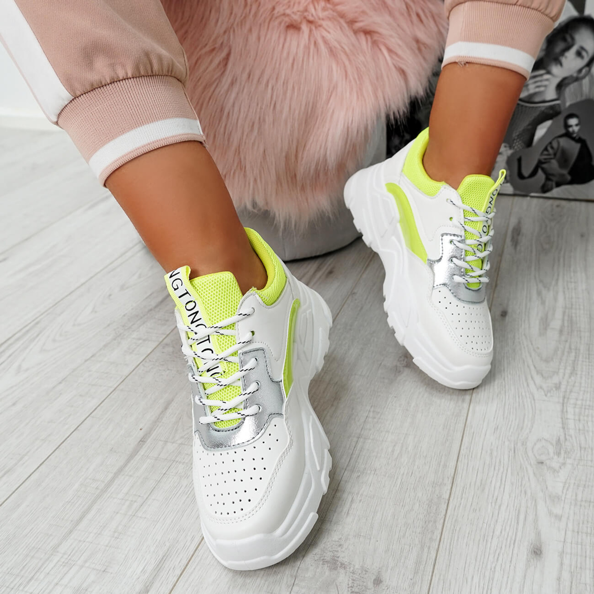 Ollex Green Chunky Trainers