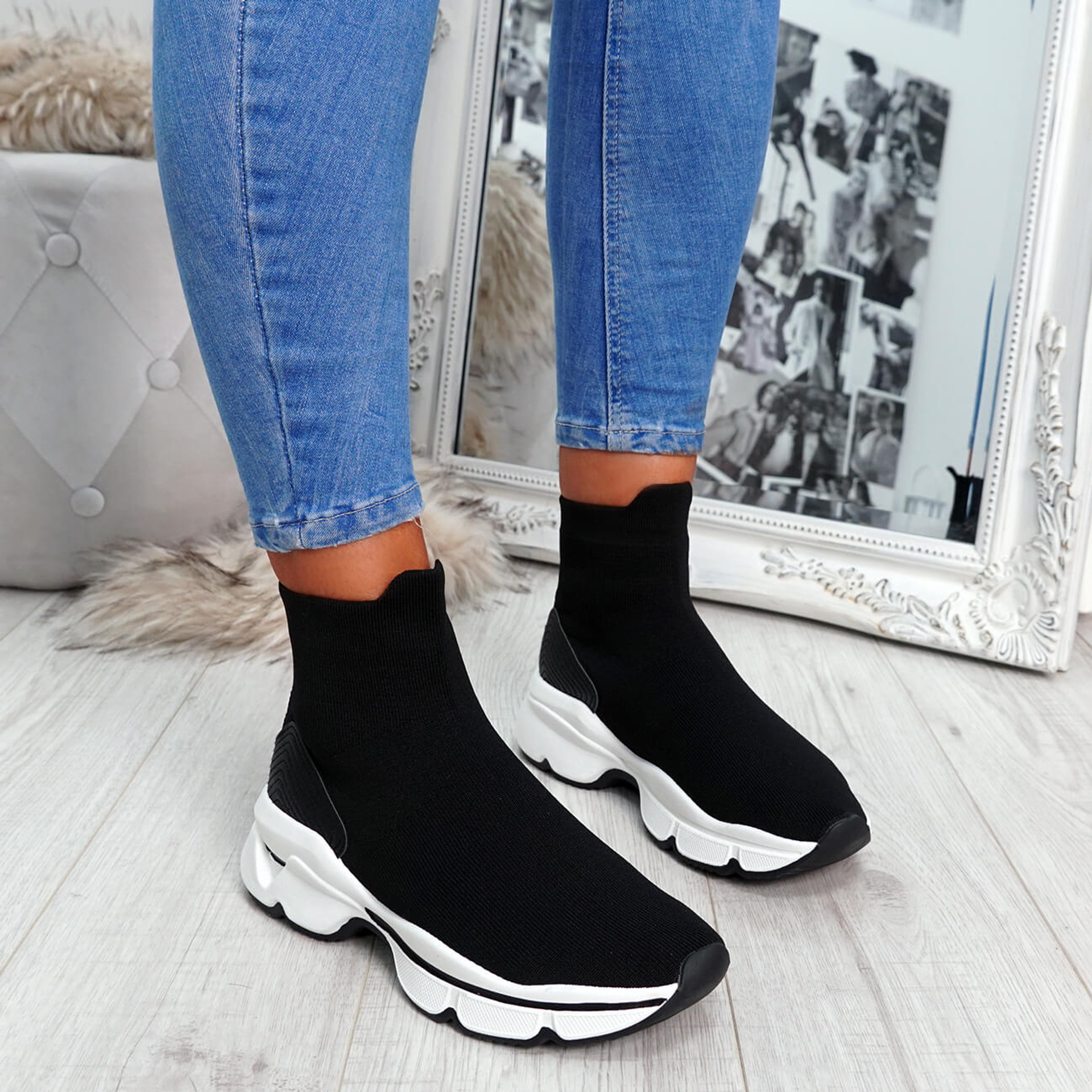 Idda Black Sock Chunky Sneakers