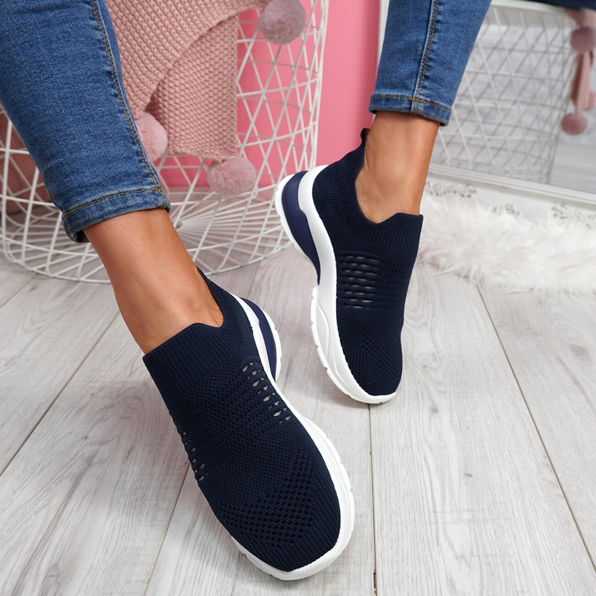 blue slip on trainers