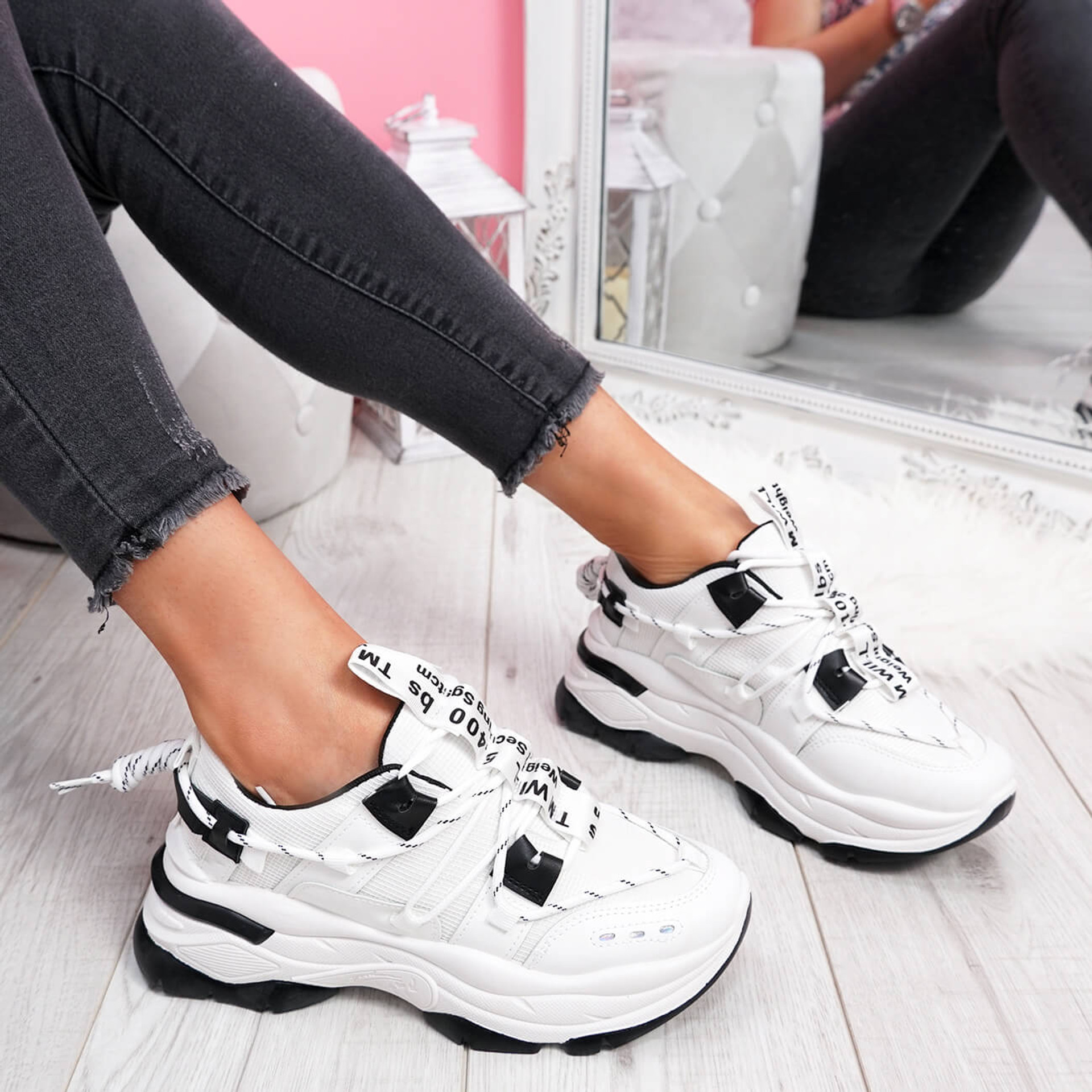 womens ladies lace up chunky sole sneakers party trainers women shoes size uk 3 4 5 6 7 8