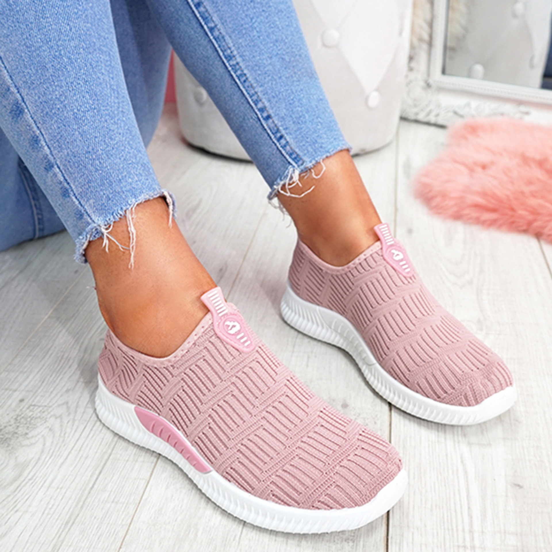 Hegy Pink Slip On Trainers