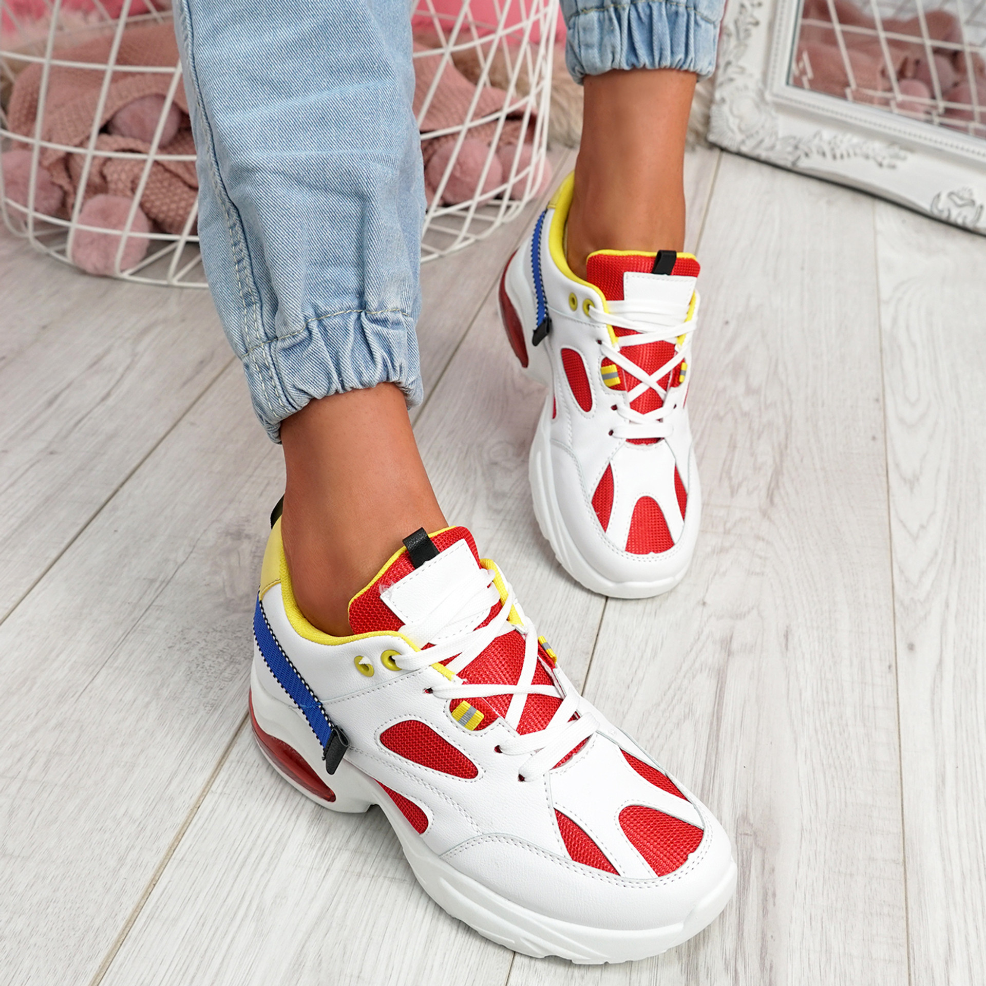 Wenny Red Chunky Sneakers