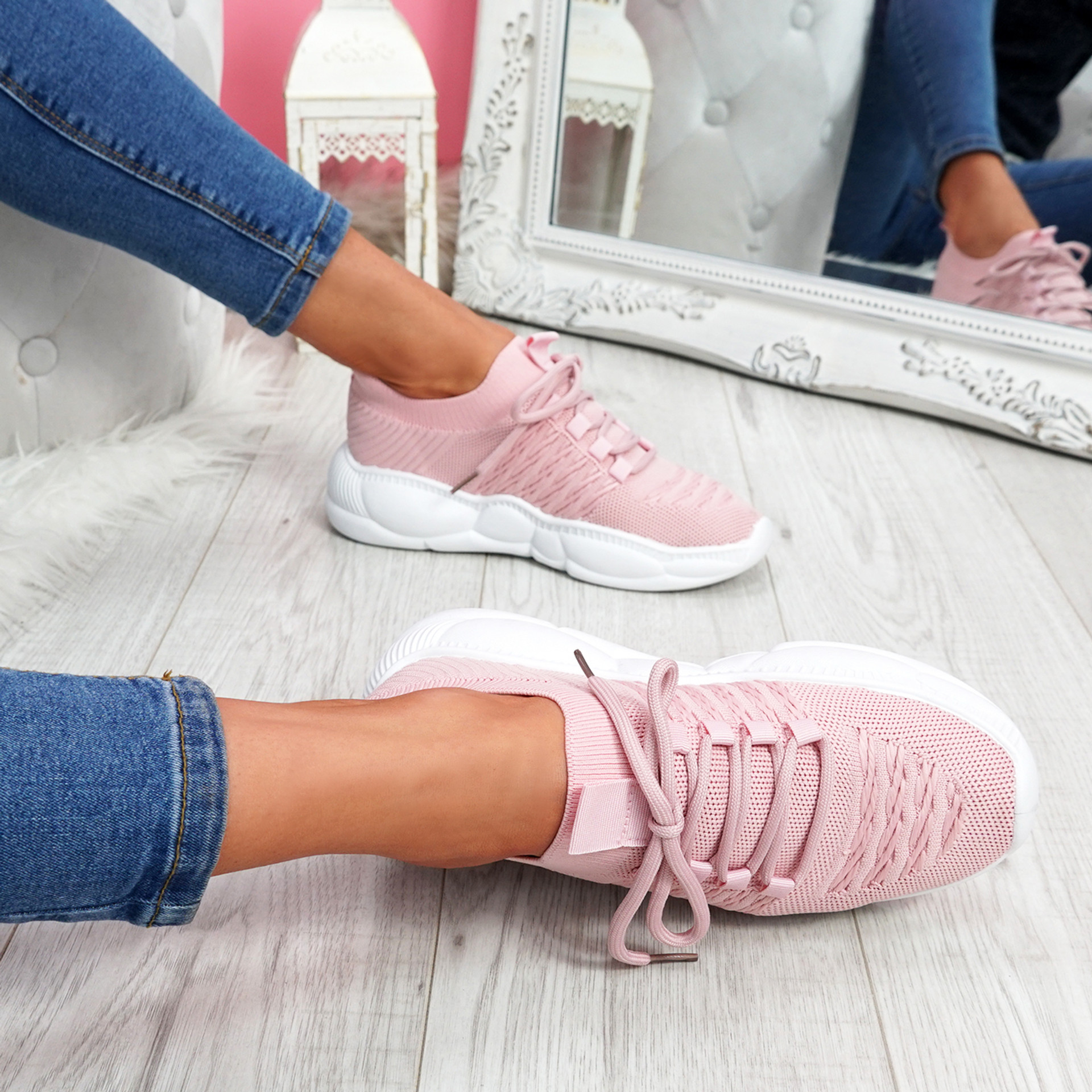 Mizza Pink Chunky Trainers