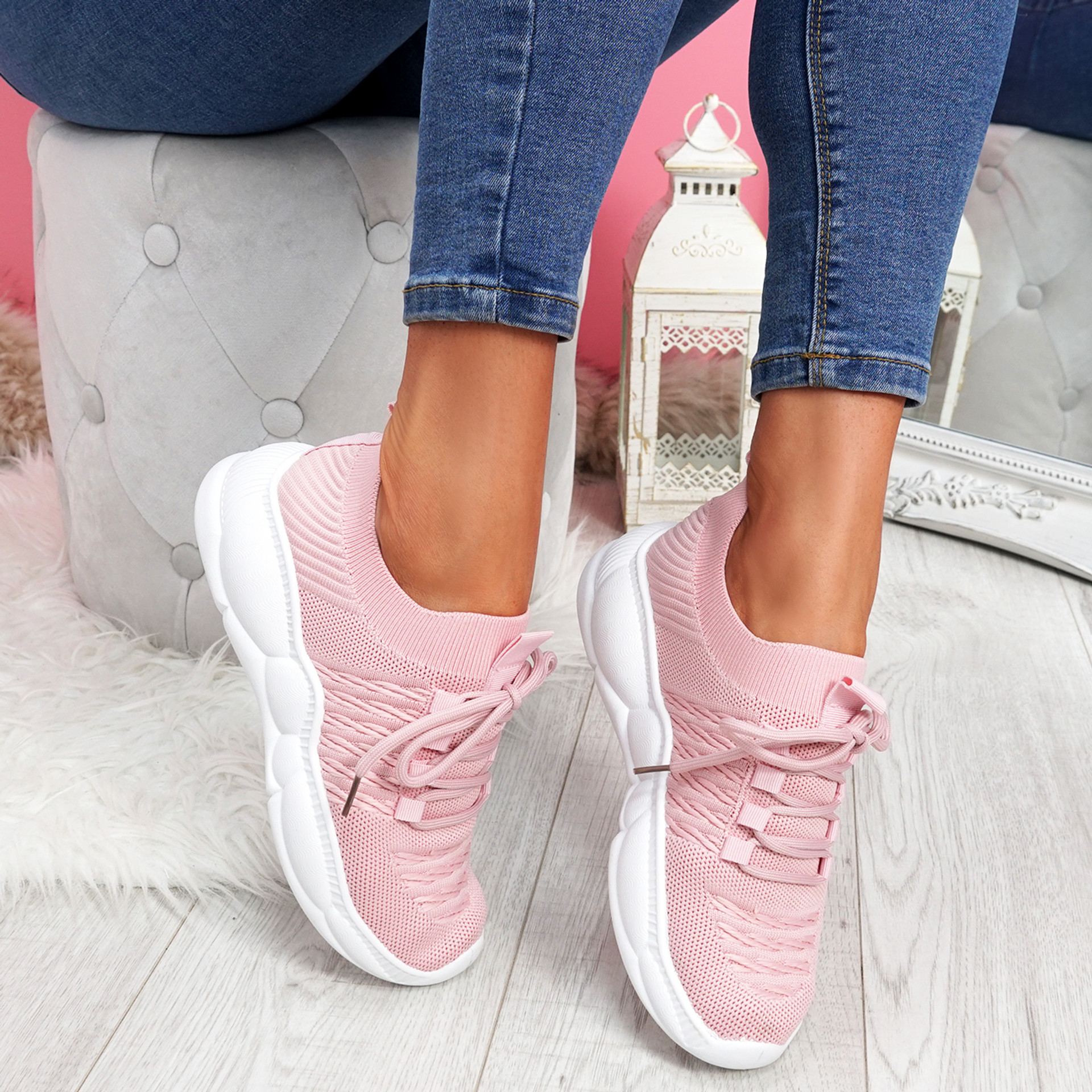 Mizza Pink Chunky Trainers
