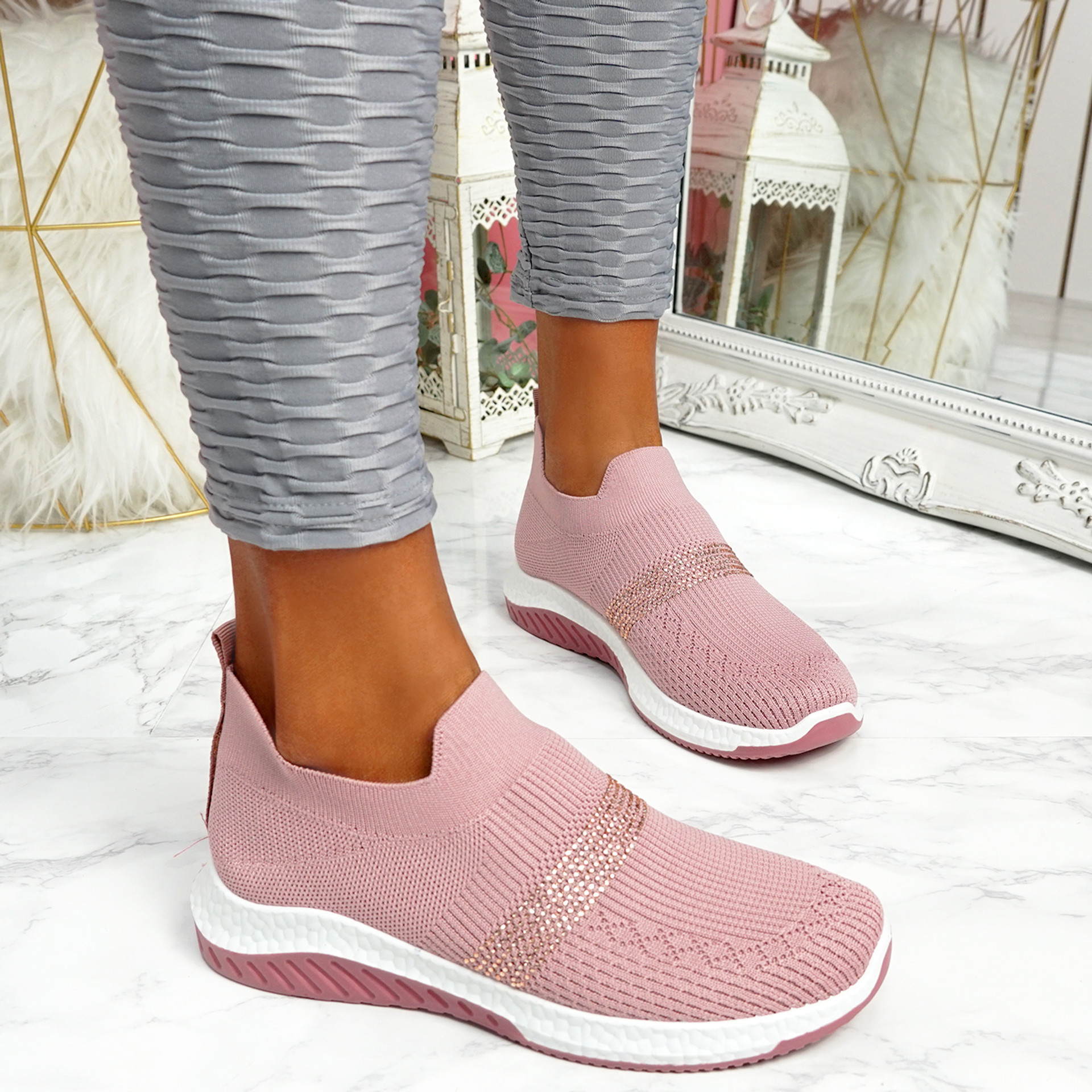 Goppa Pink Studded Sneakers