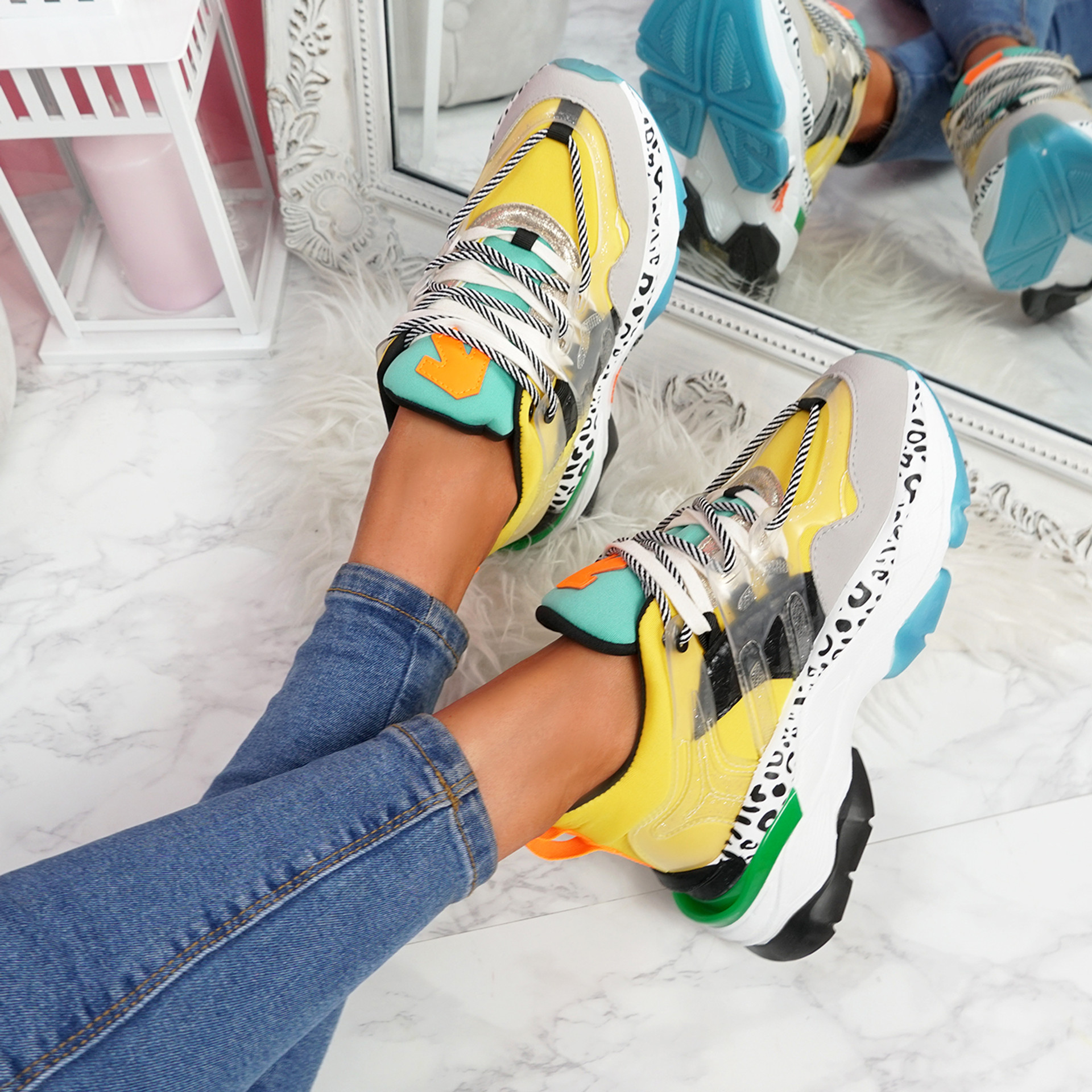 Logy Yellow Chunky Sneakers
