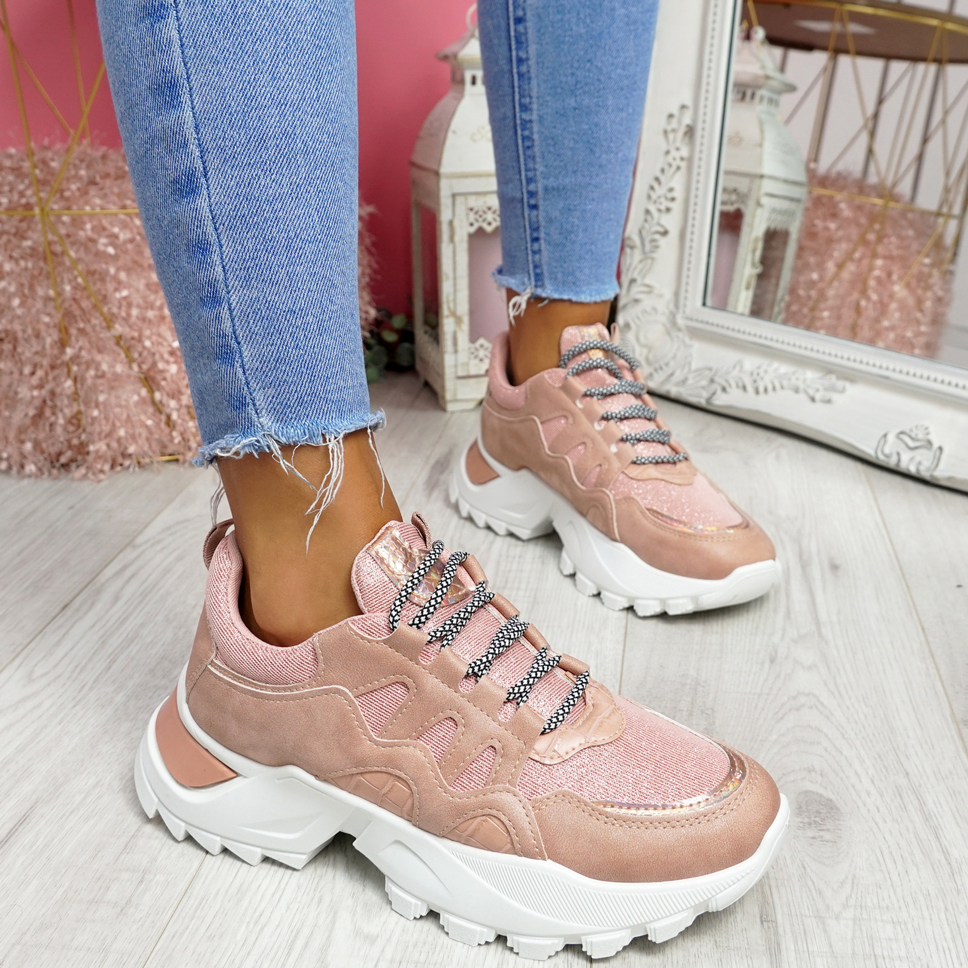Vory Pink Chunky Sneakers