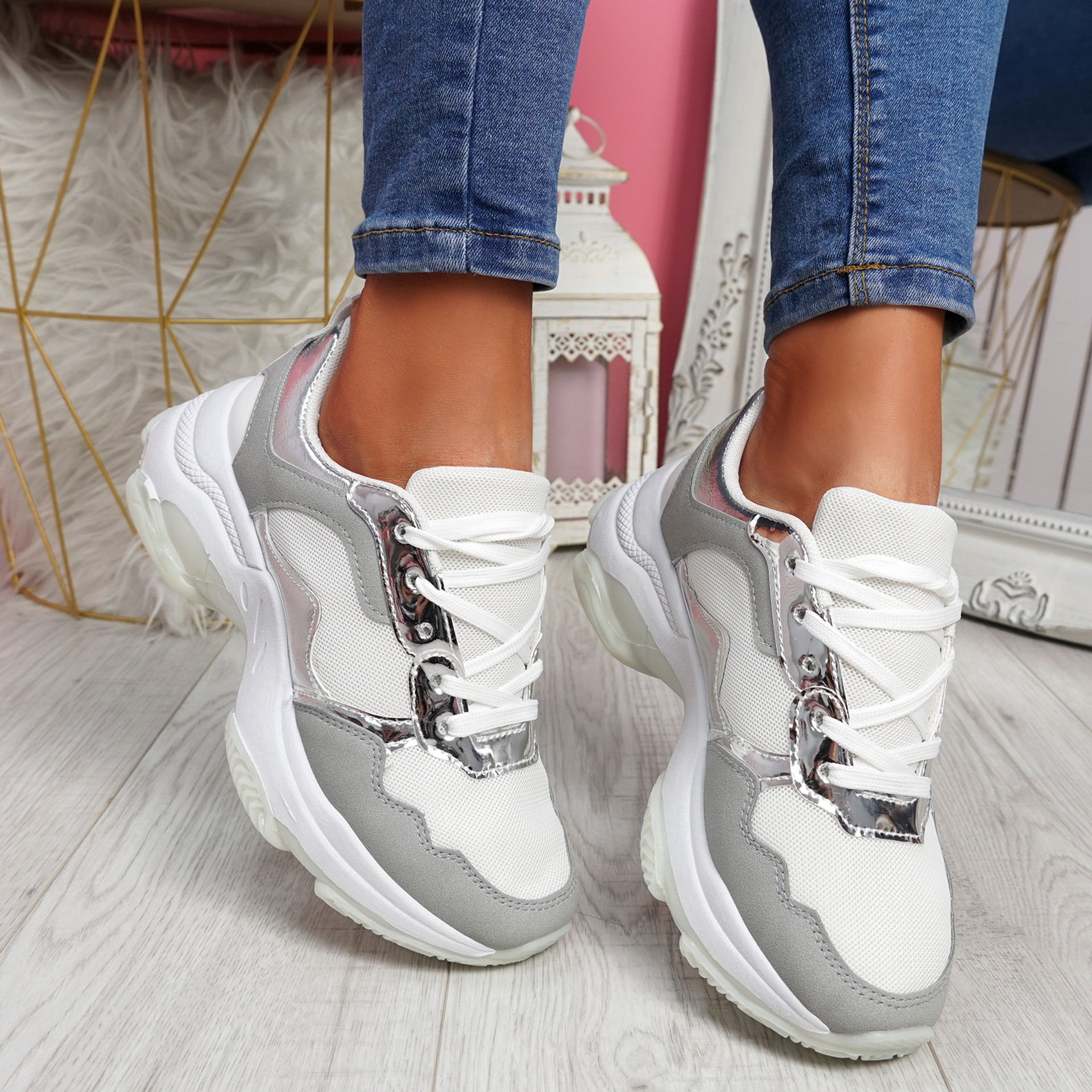 Eveny Silver Chunky Sneakers