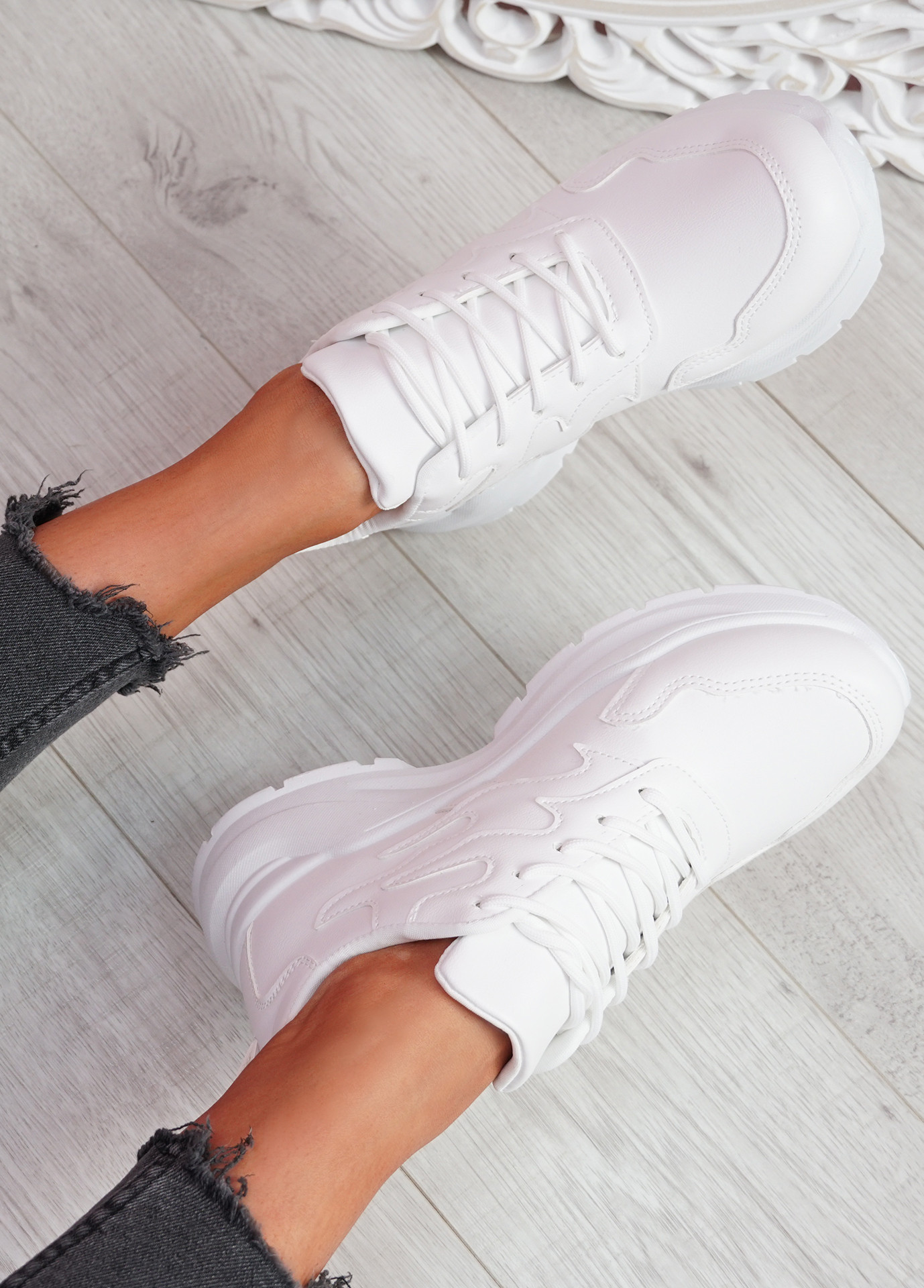 Nocy White Chunky Trainers