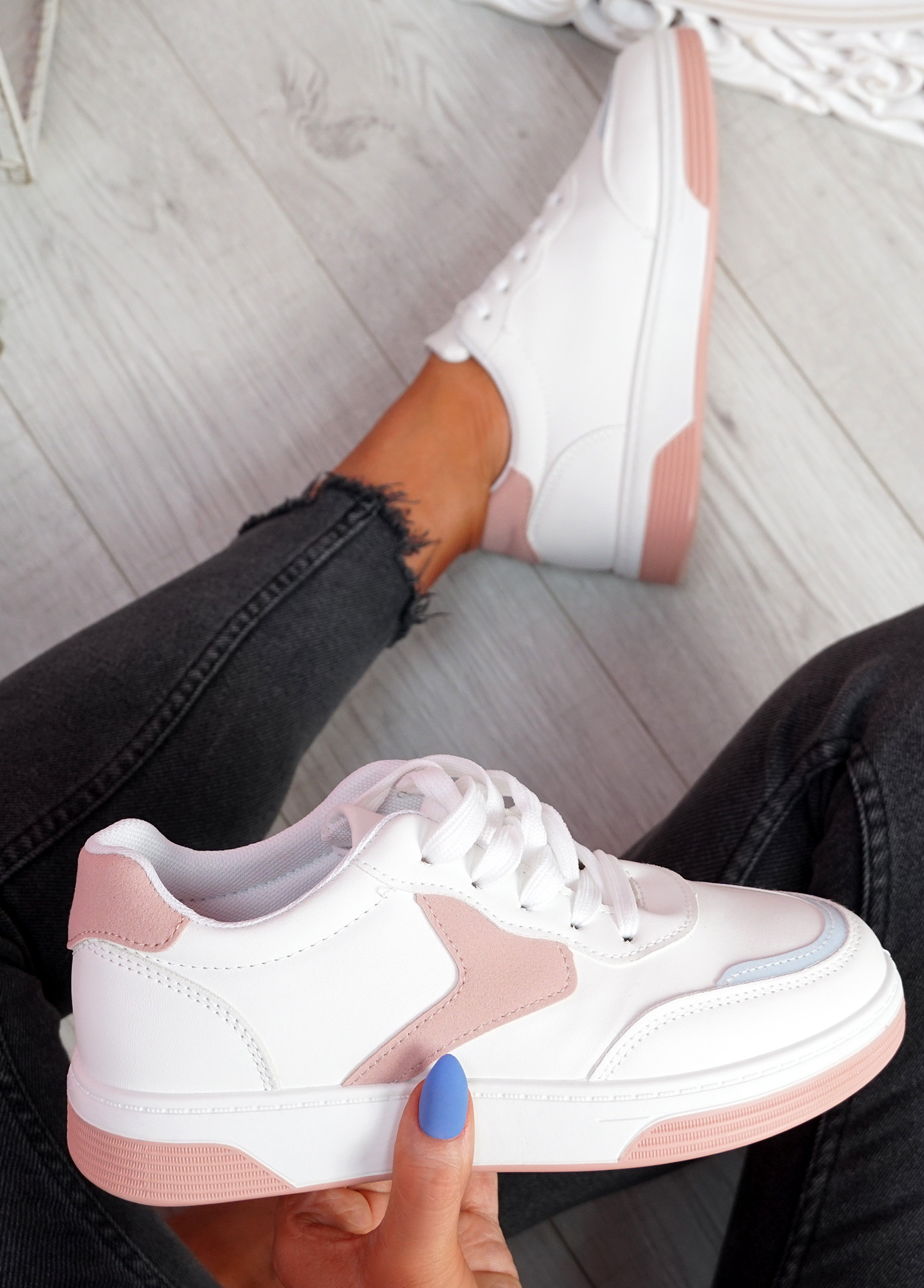 Lunny Pink Lace Up Plimsolls