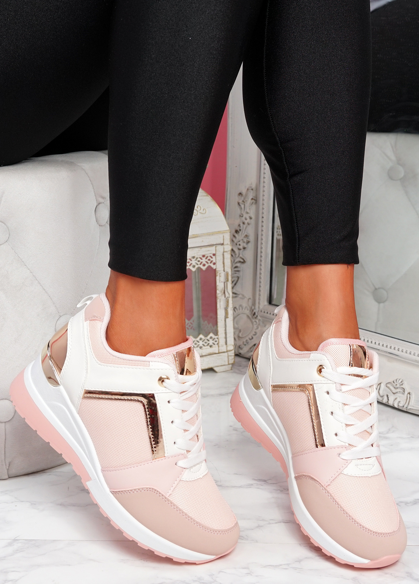 Felly Pink Wedge Trainers