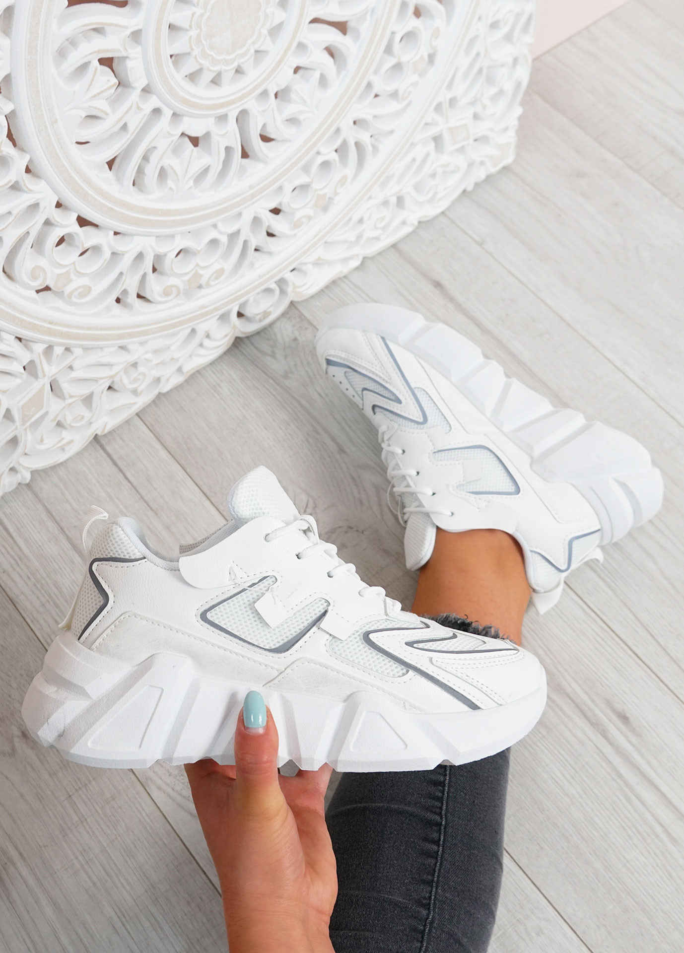 Lilly White Chunky Trainers