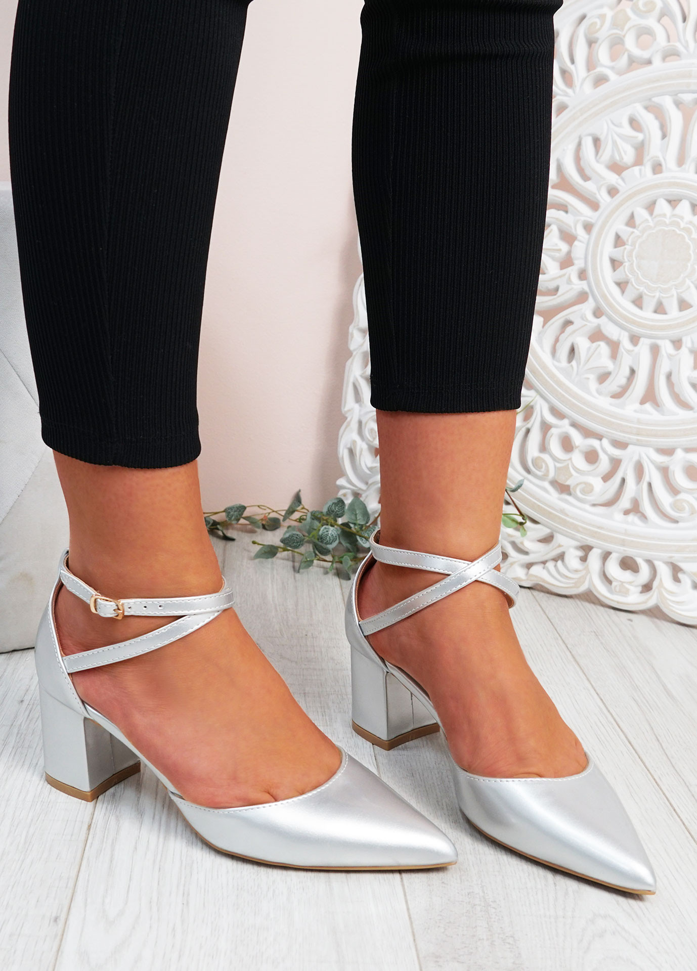 Amazon.com | Women Concise Closed Toe Pumps Elegant Chunky Block Mid Heel  Wedding Dress Shoes Ladies Outdoor Slip on Pumps Silver | Pumps