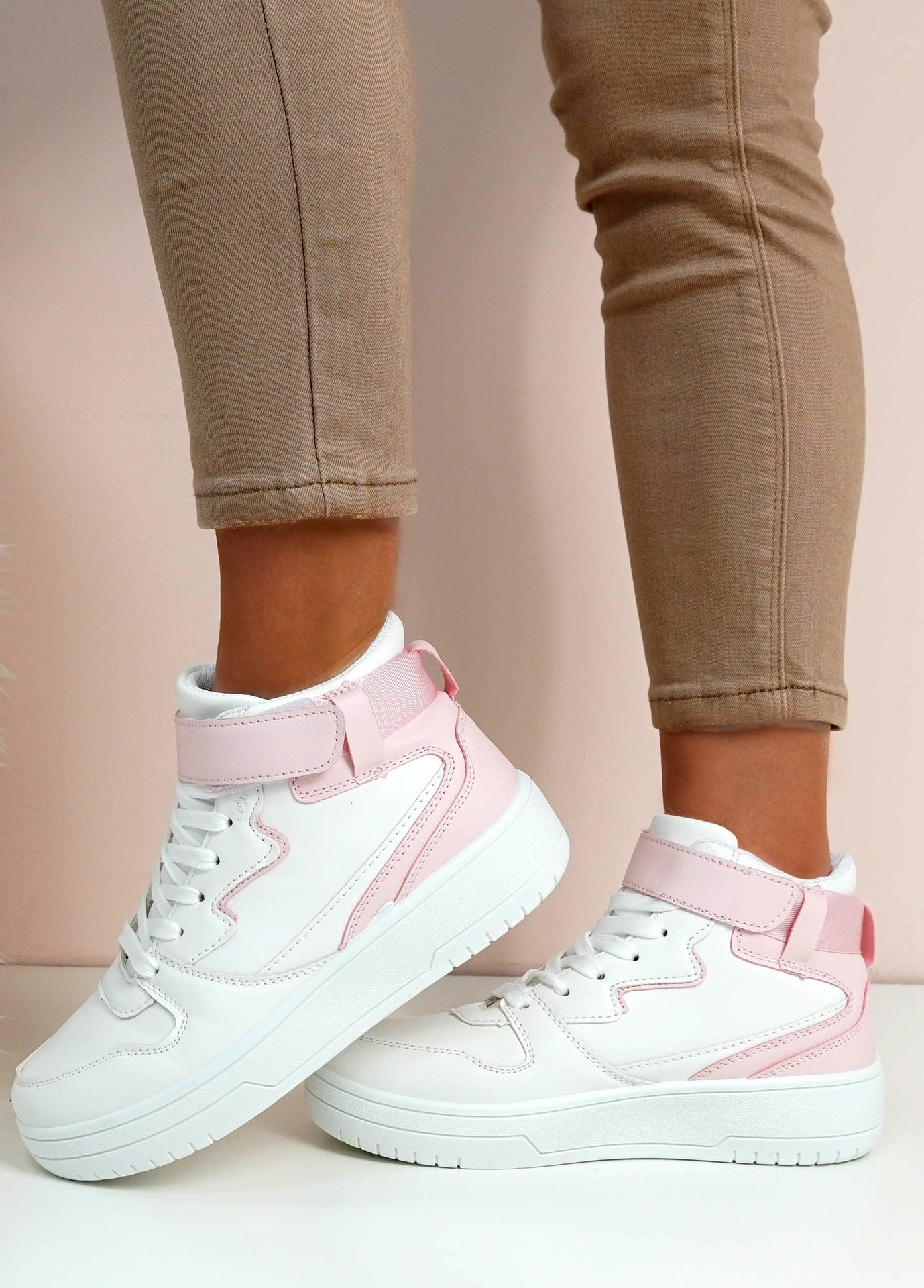 Keira Pink High Top Trainers