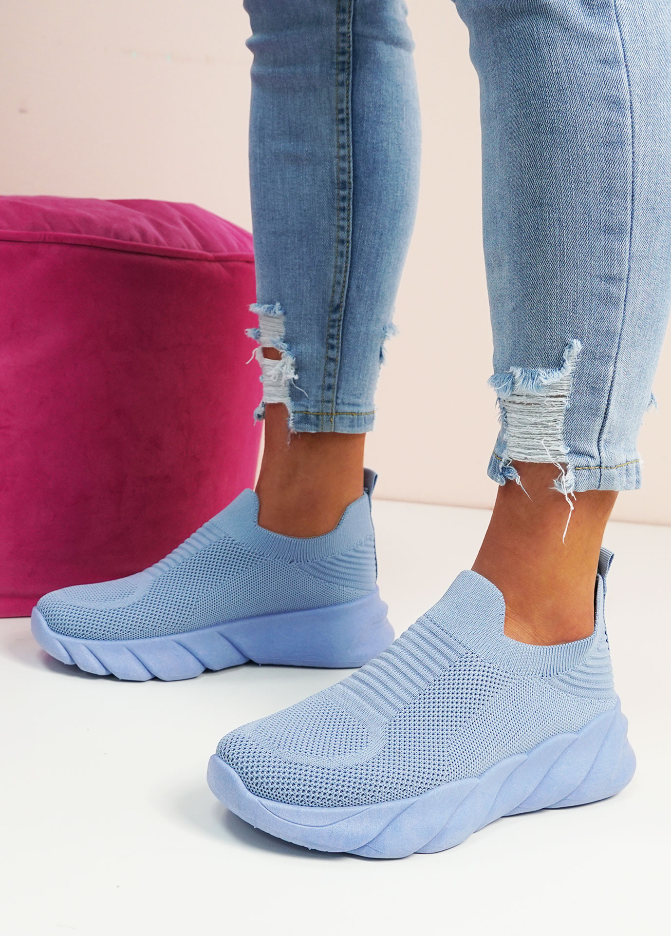 Ruby Blue Slip On Trainers