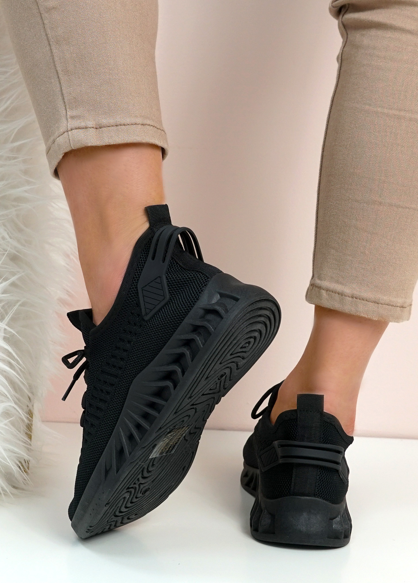 Tiara Black Comfy Sneakers