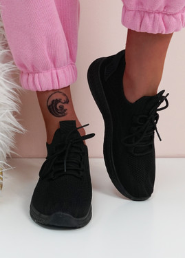 Tanna Black Knit Sneakers