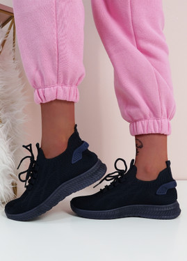 Tanna Navy Blue Knit Sneakers