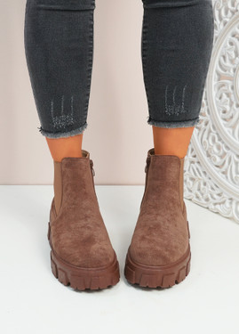Ewy Brown Chelsea Zip Ankle Boots