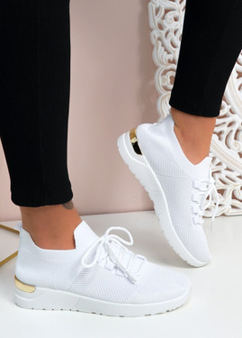 Anne White Knit Sneakers