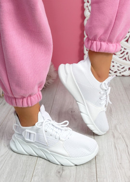 Fozy White Knit Trainers