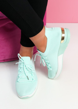 Anne Aqua Blue Knit Sneakers