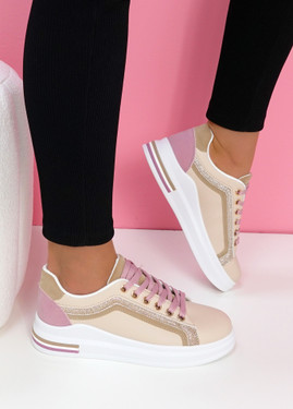 Sisy Violet Flatform Lace Up Trainers