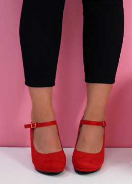 Femmy Red Mary Jane Pumps