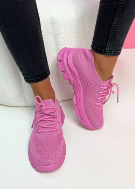 Teddo Pink Knit Sneakers