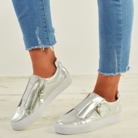 Giovanna Silver Slip On Sneakers