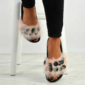 Nicole Pink Fur Sandals