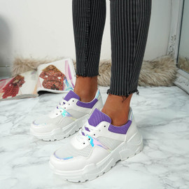 Lima Purple Lace Up Sneakers