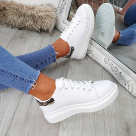 Picma White Lace Up Trainers