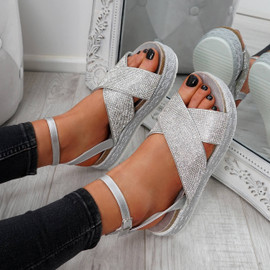 Lissa Silver Studded Sandals