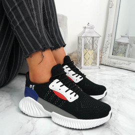 Shannon Black Lace Up Trainers