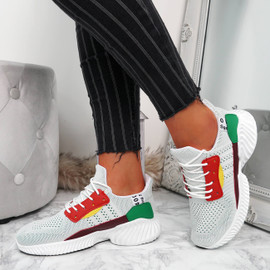 Shannon White Lace Up Trainers