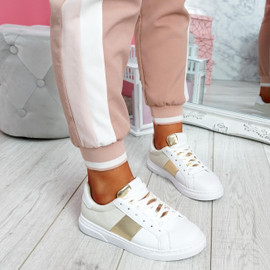 Solly White Beige Trainers