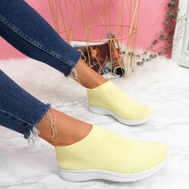 Dynna Yellow Sock Cycling Sneakers