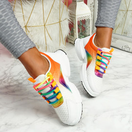 Potto Red Chunky Rainbow Trainers
