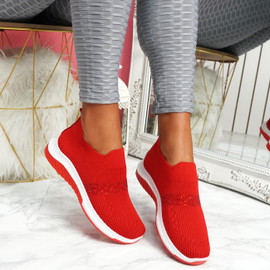 Goppa Red Studded Sneakers