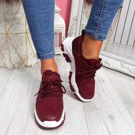 Limma Wine Red Chunky Trainers