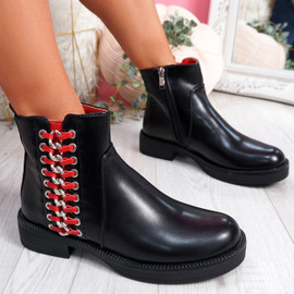Vory Black Zip Ankle Boots