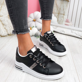 Dibby Black Lace Up Trainers