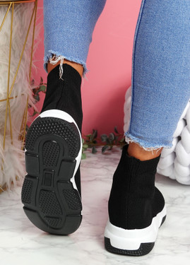 Bodde Black White Black Sock Sneakers